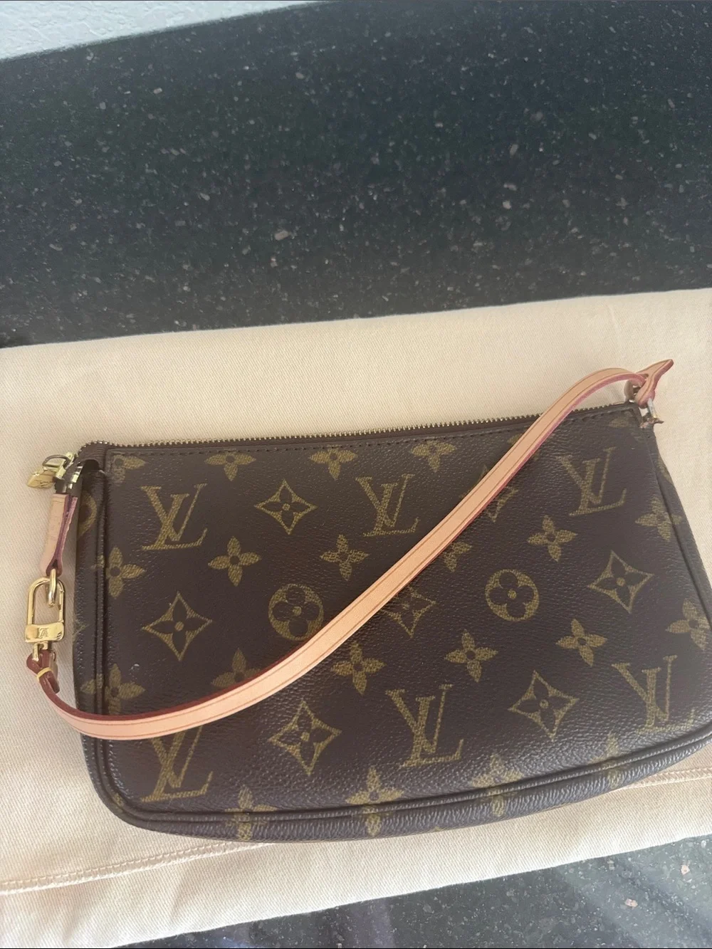 Brand new strap! Louis Vuitton Brown Monogram Canvas Pochette